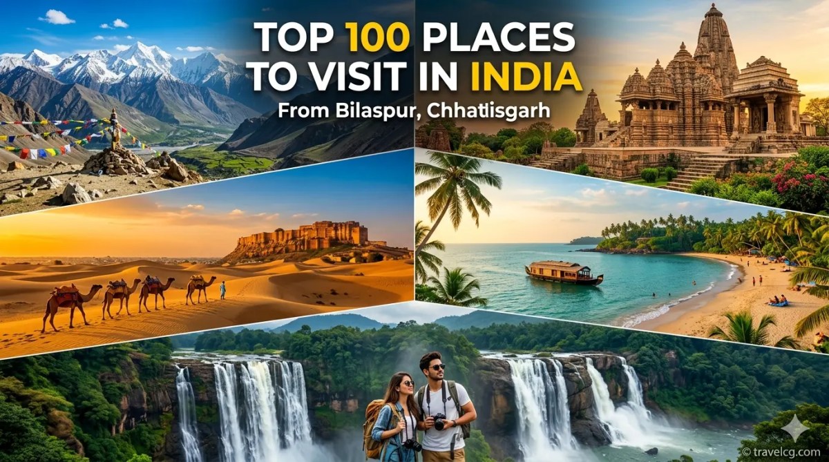 Top 100 Places to Visit in India from Bilaspur,&nbsp;Chhattisgarh