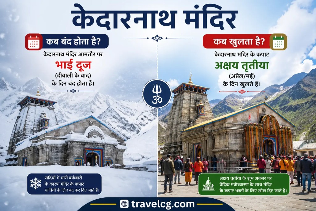 kedarnath madir ke kapat khulne ka samay