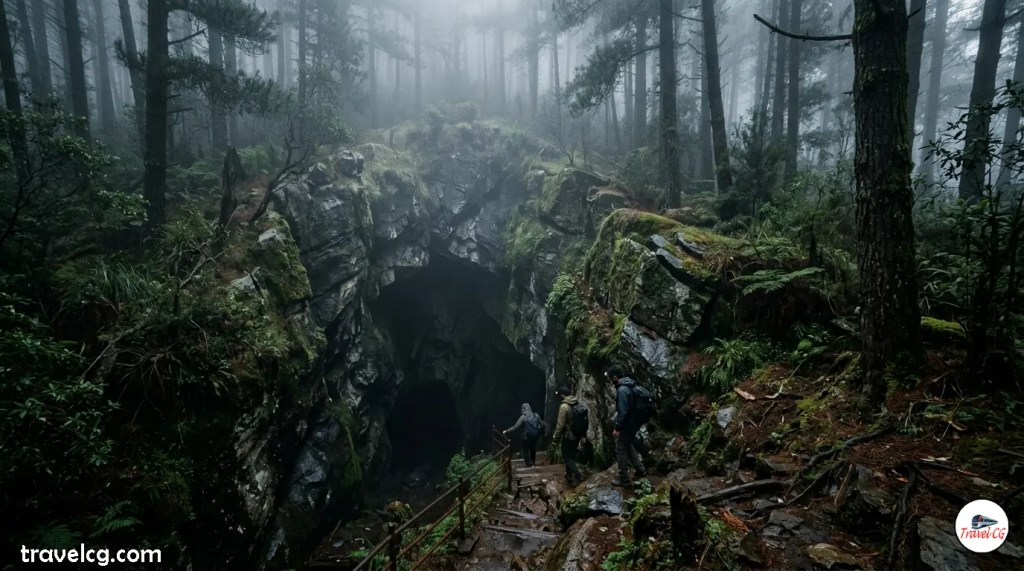 Mysterious Guna Caves in Kodaikanal surrounded by pine forest