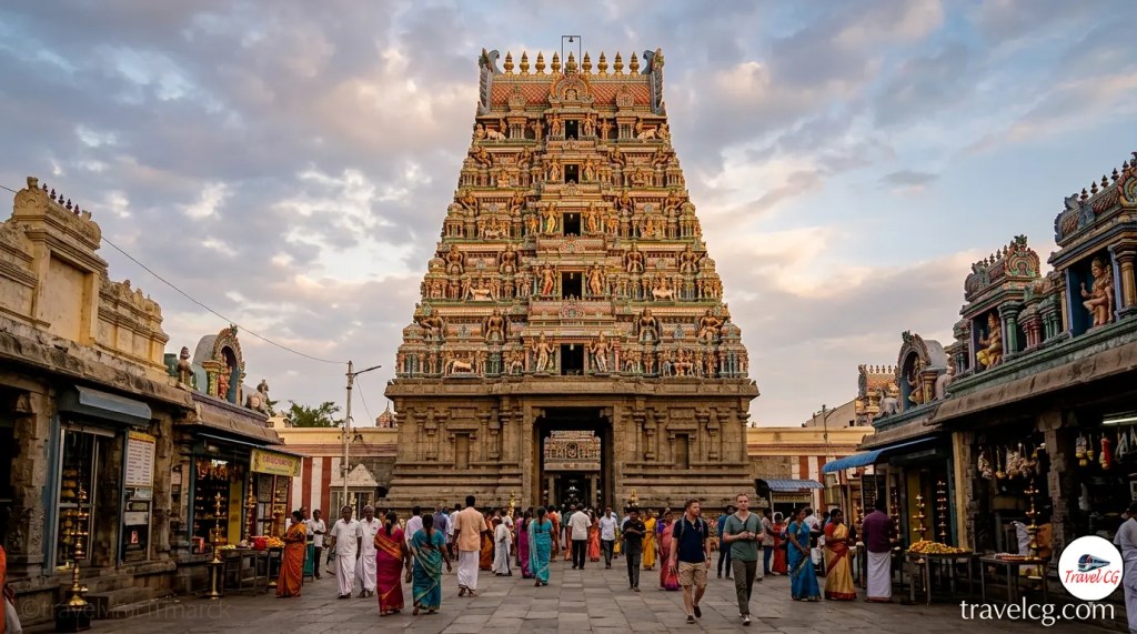Beautiful evening view of Kapaleeshwarar Temple in Chennai Tamil Nadu