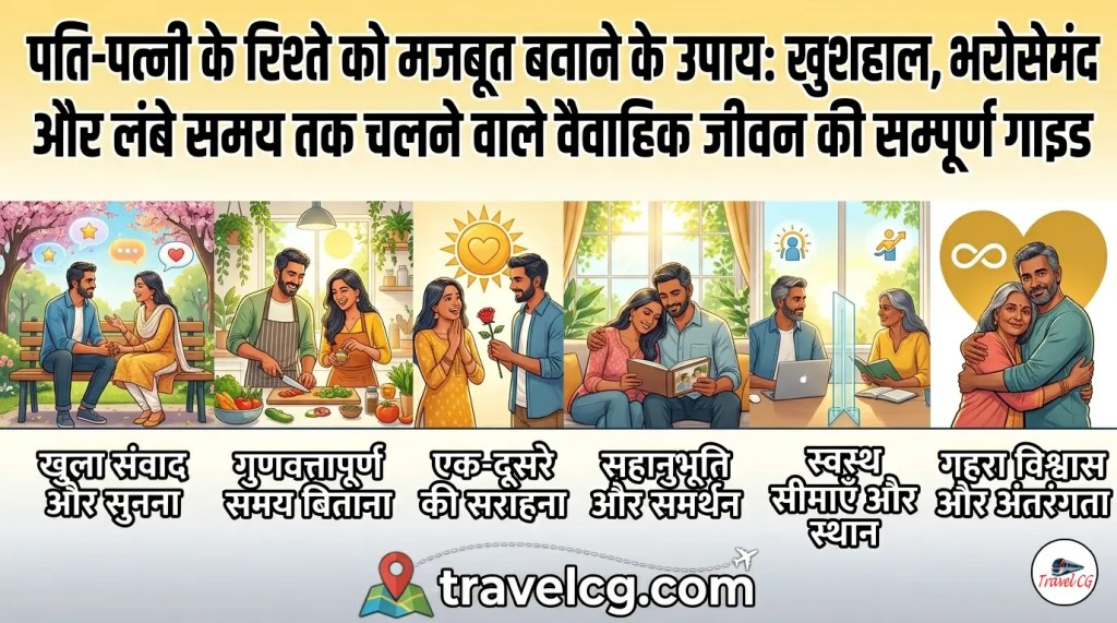 पति-पत्नी के रिश्ते को मजबूत बनाने के उपाय: खुशहाल, भरोसेमंद और लंबे समय तक चलने वाले वैवाहिक जीवन की सम्पूर्ण&nbsp;गाइड