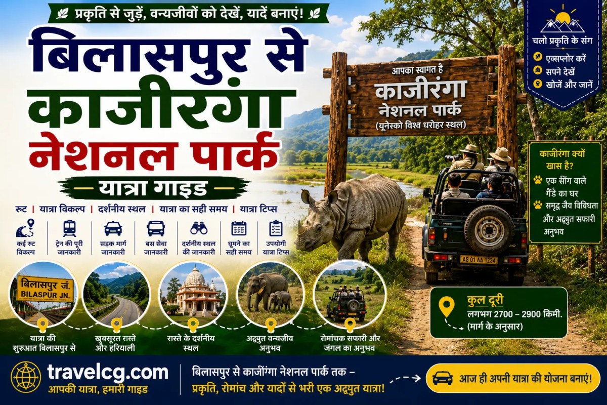 बिलासपुर से काज़ीरंगा राष्ट्रीय उद्यान यात्रा&nbsp;गाइड